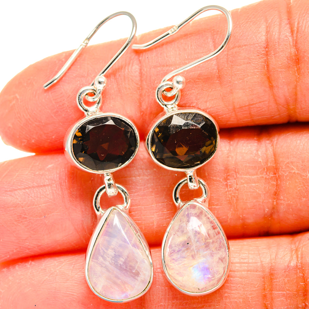 Rainbow Moonstone Earrings handcrafted by Anasilvercos - EARR424792