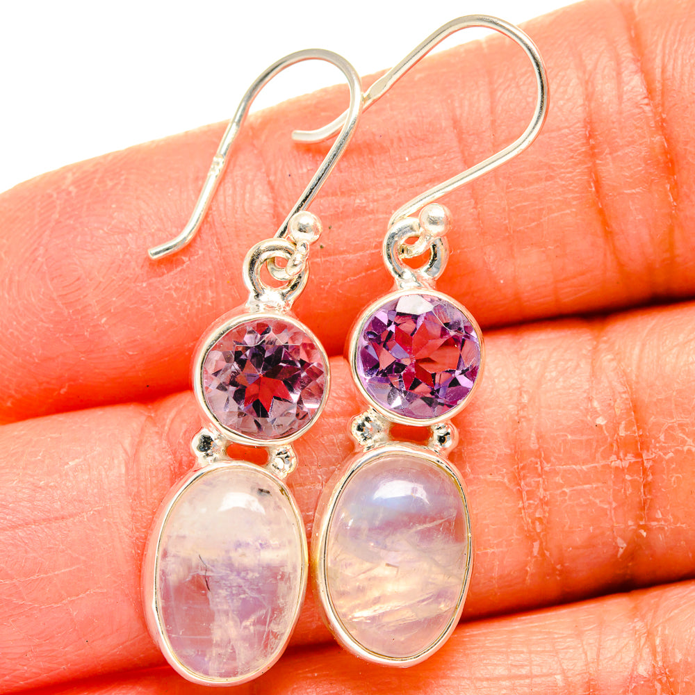 Rainbow Moonstone Earrings handcrafted by Anasilvercos - EARR424811