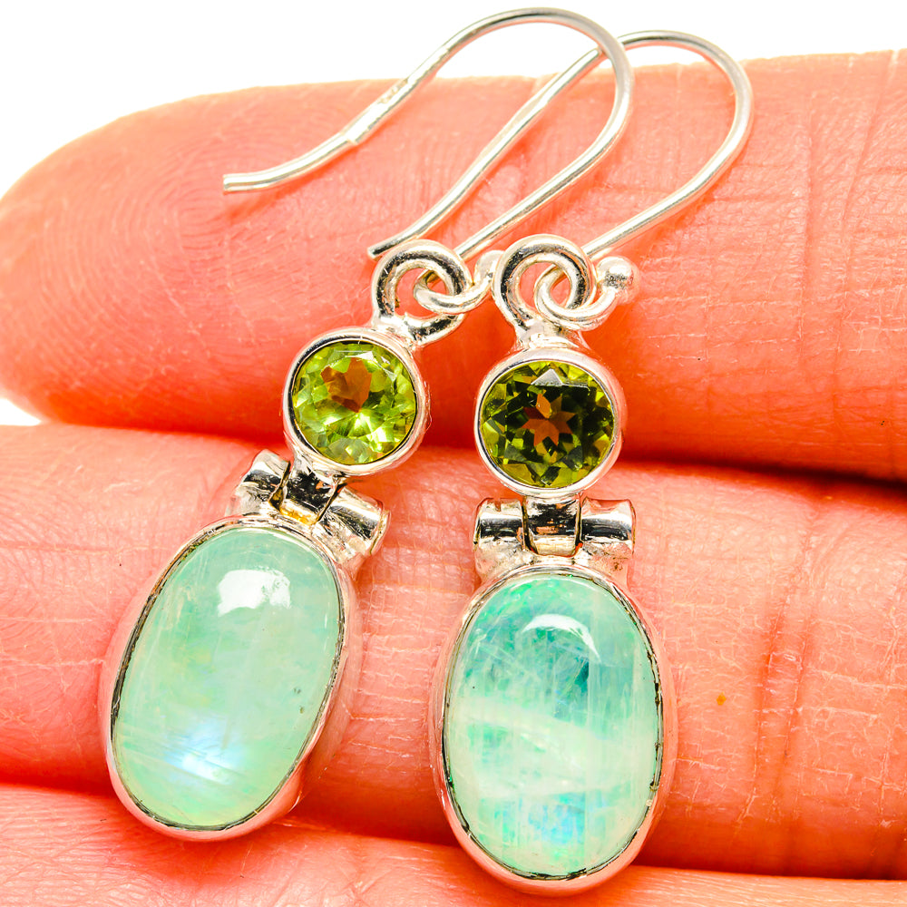 Green Moonstone Earrings handcrafted by Anasilvercos - EARR424825