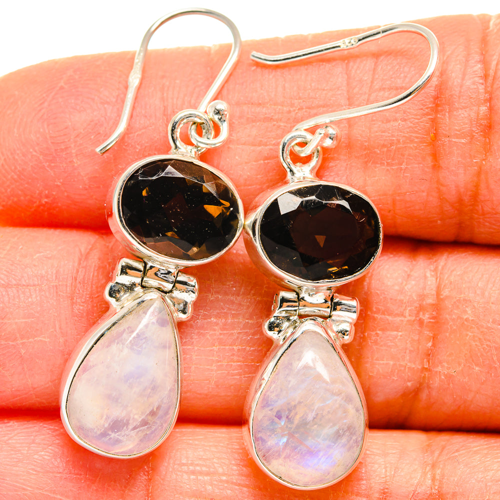 Rainbow Moonstone Earrings handcrafted by Anasilvercos - EARR424827