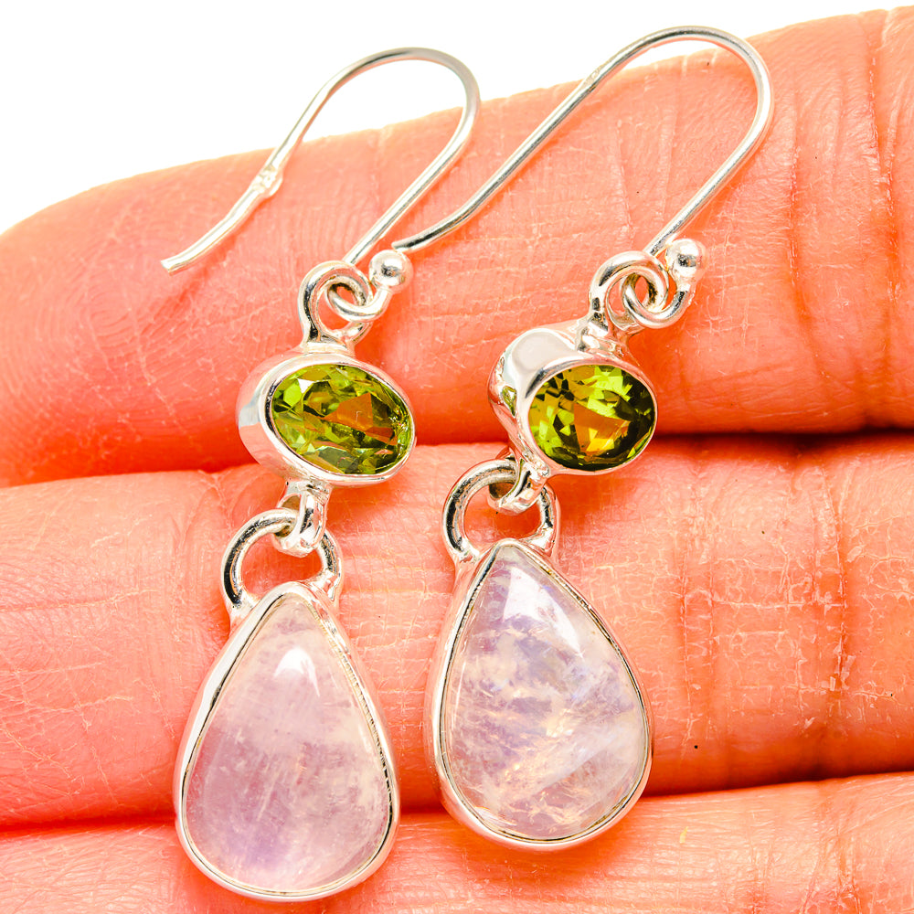 Rainbow Moonstone Earrings handcrafted by Anasilvercos - EARR424844