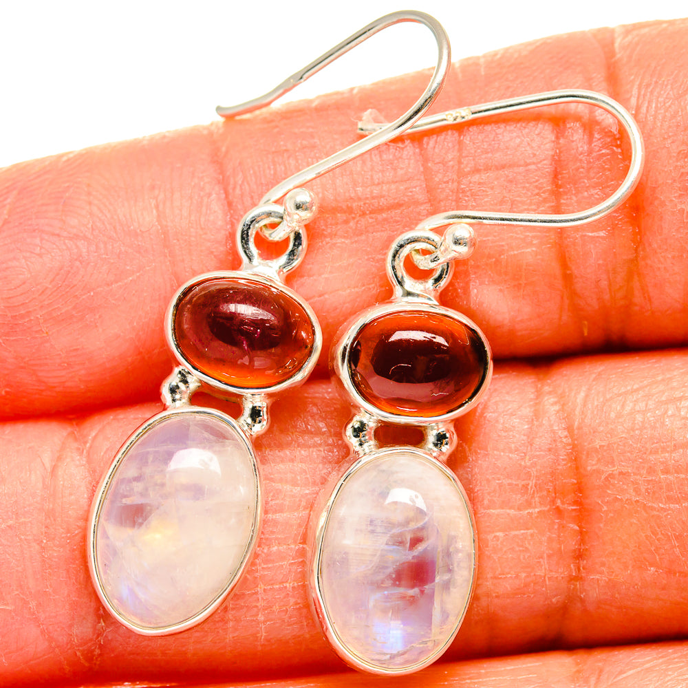 Rainbow Moonstone Earrings handcrafted by Anasilvercos - EARR424846