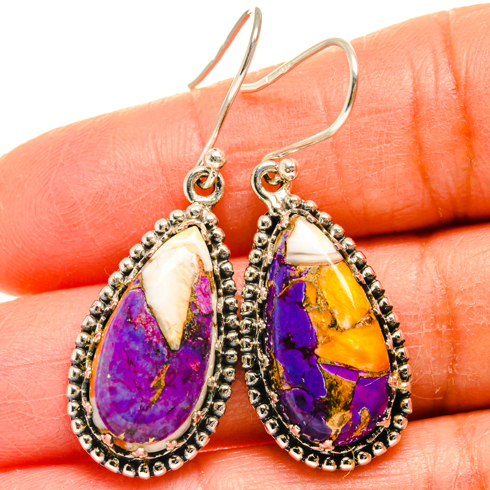 Spiny Oyster Turquoise Earrings handcrafted by Anasilvercos - EARR424848