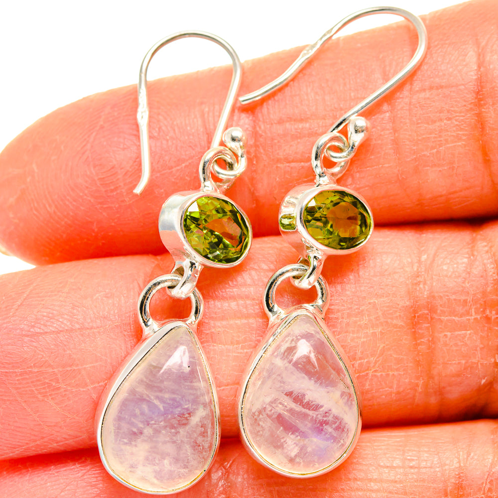 Rainbow Moonstone Earrings handcrafted by Anasilvercos - EARR424853