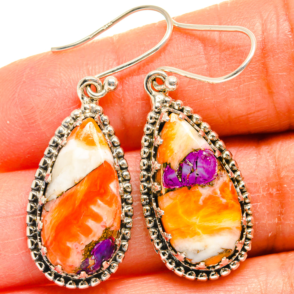 Spiny Oyster Turquoise Earrings handcrafted by Anasilvercos - EARR424857