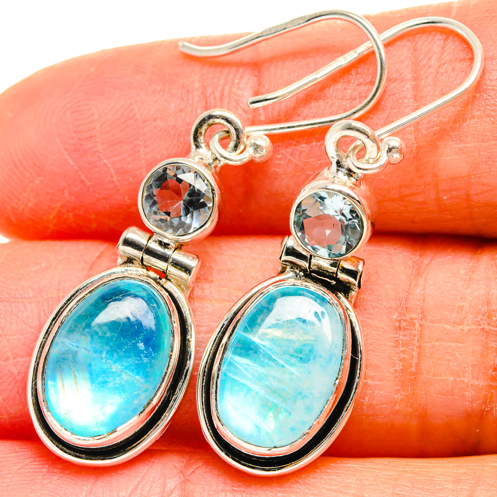 Rainbow Moonstone Earrings handcrafted by Anasilvercos - EARR424873