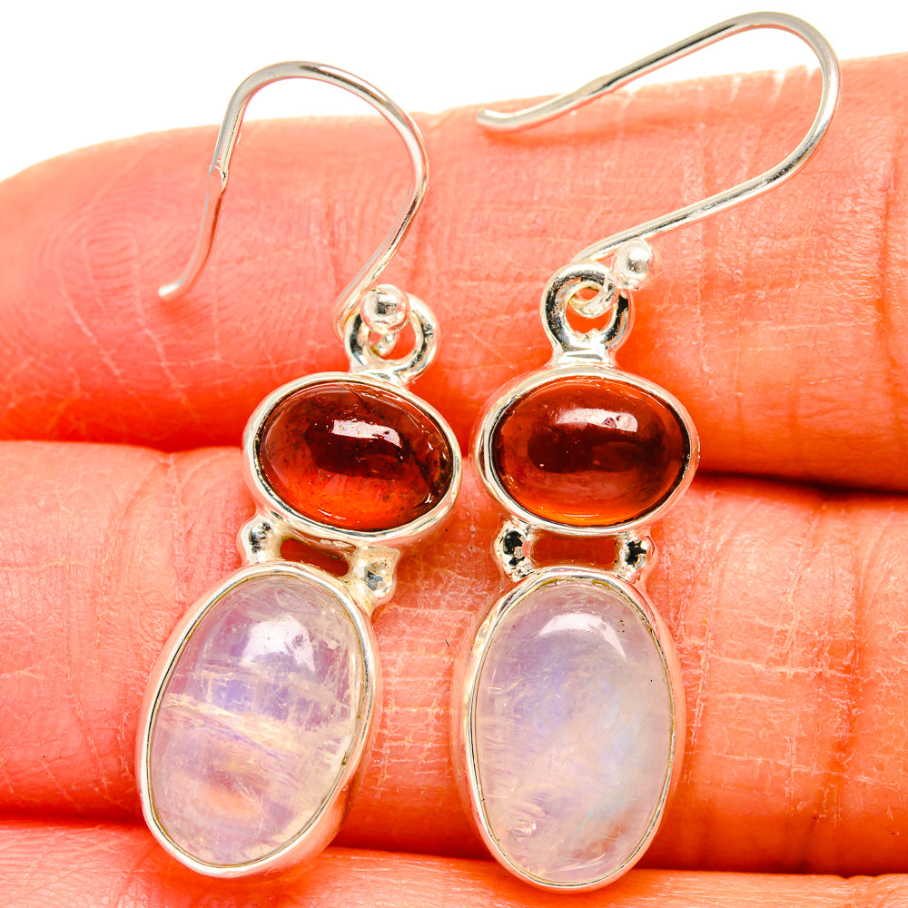 Rainbow Moonstone Earrings handcrafted by Anasilvercos - EARR424874