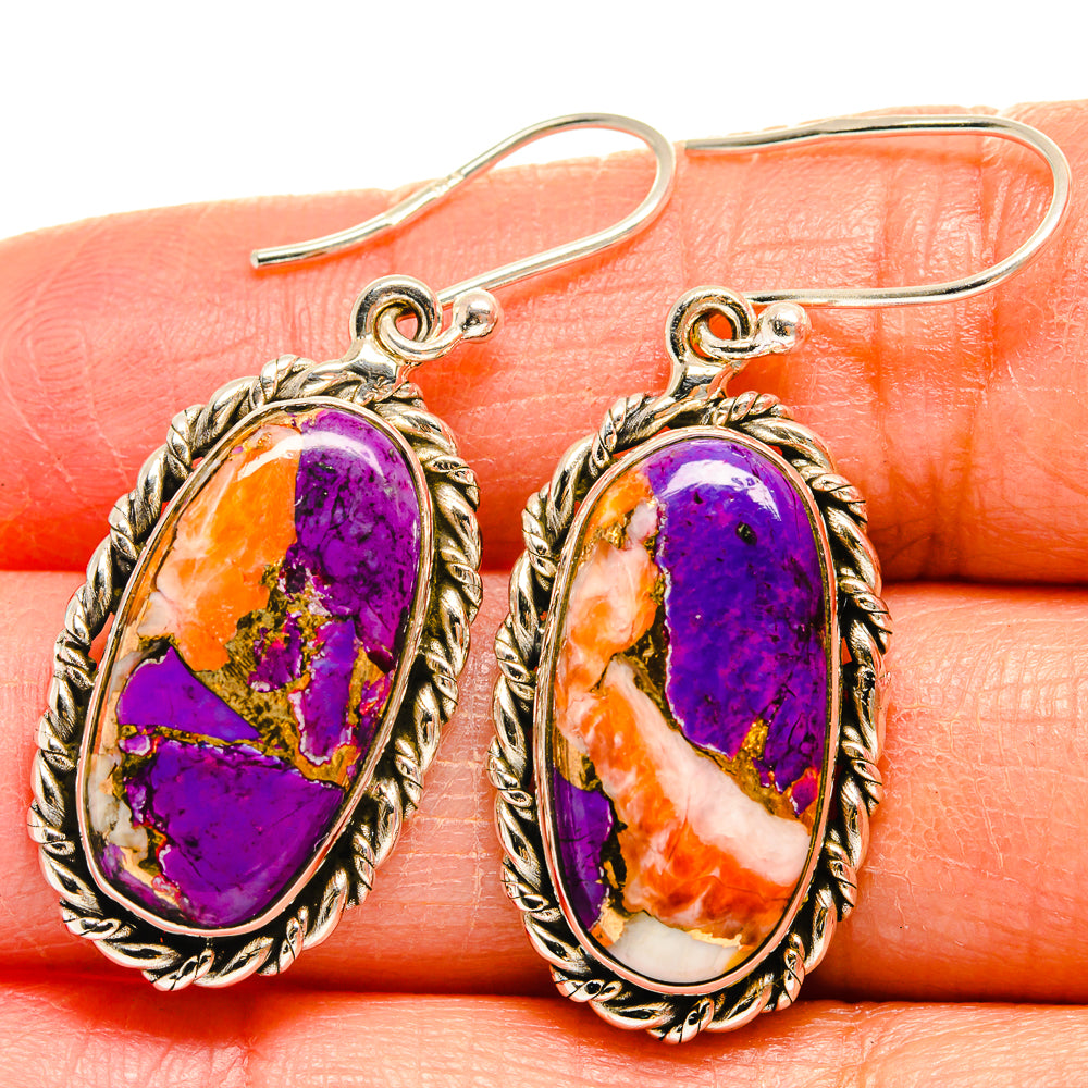 Spiny Oyster Turquoise Earrings handcrafted by Anasilvercos - EARR424878