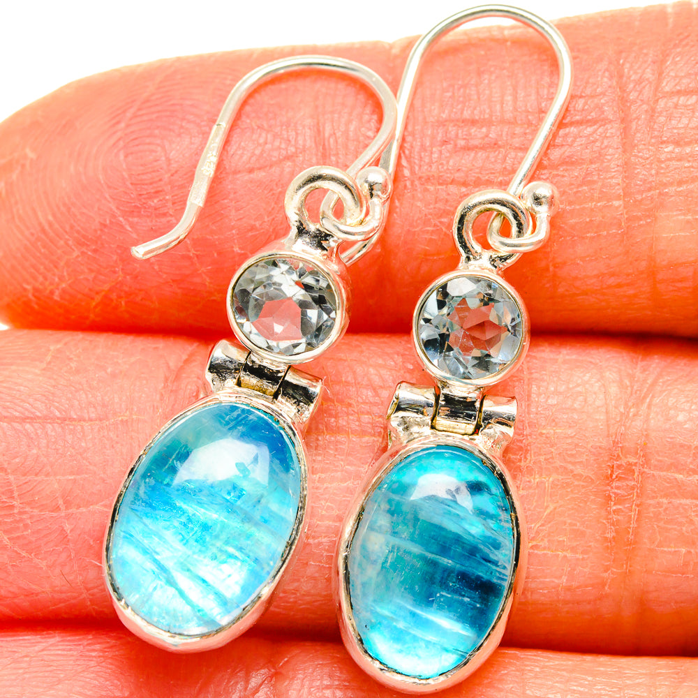 Rainbow Moonstone Earrings handcrafted by Anasilvercos - EARR424879