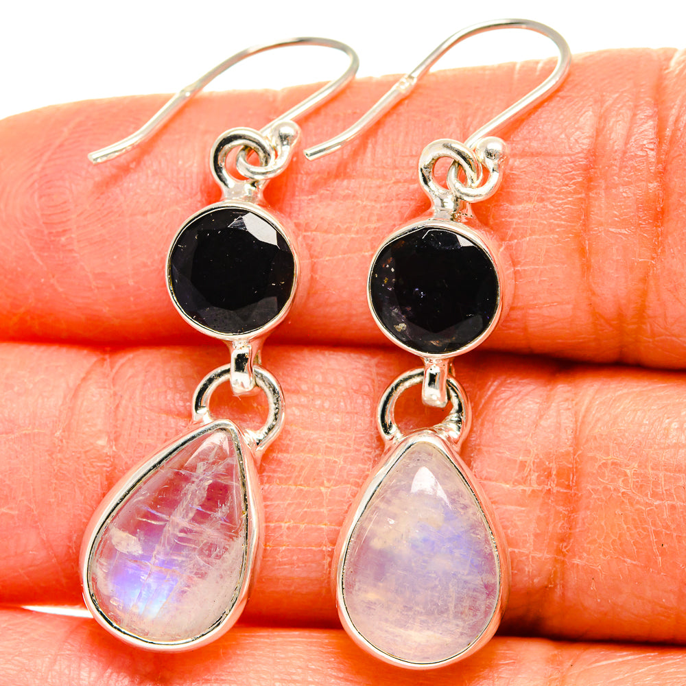 Rainbow Moonstone Earrings handcrafted by Anasilvercos - EARR424887