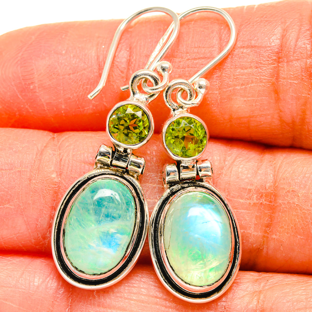 Green Moonstone Earrings handcrafted by Anasilvercos - EARR424891