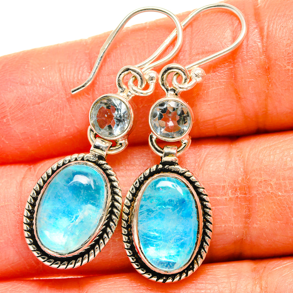 Rainbow Moonstone Earrings handcrafted by Anasilvercos - EARR424893