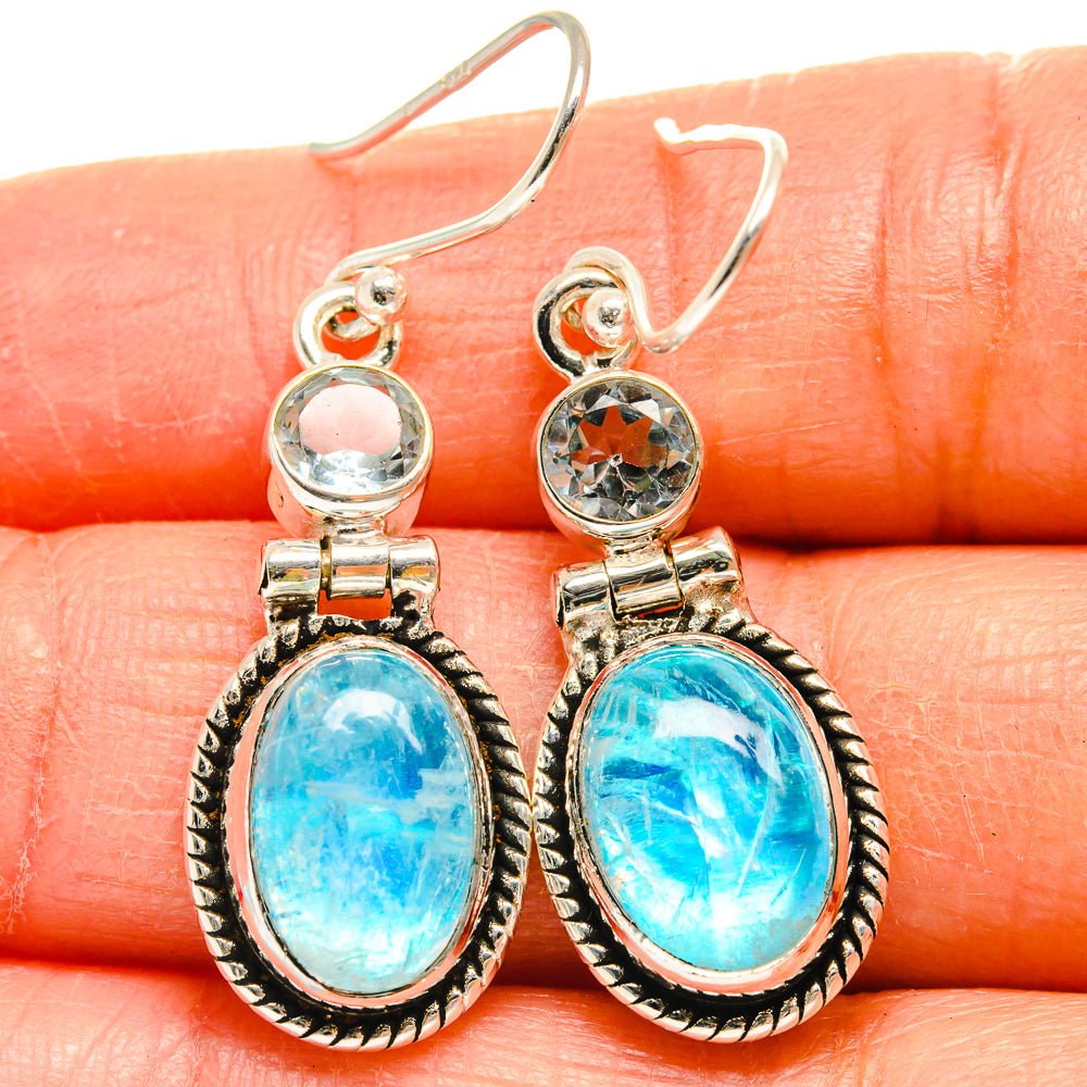 Rainbow Moonstone Earrings handcrafted by Anasilvercos - EARR424894