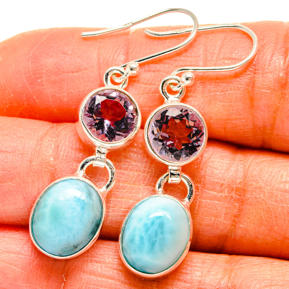 Larimar Earrings handcrafted by Anasilvercos - EARR424913