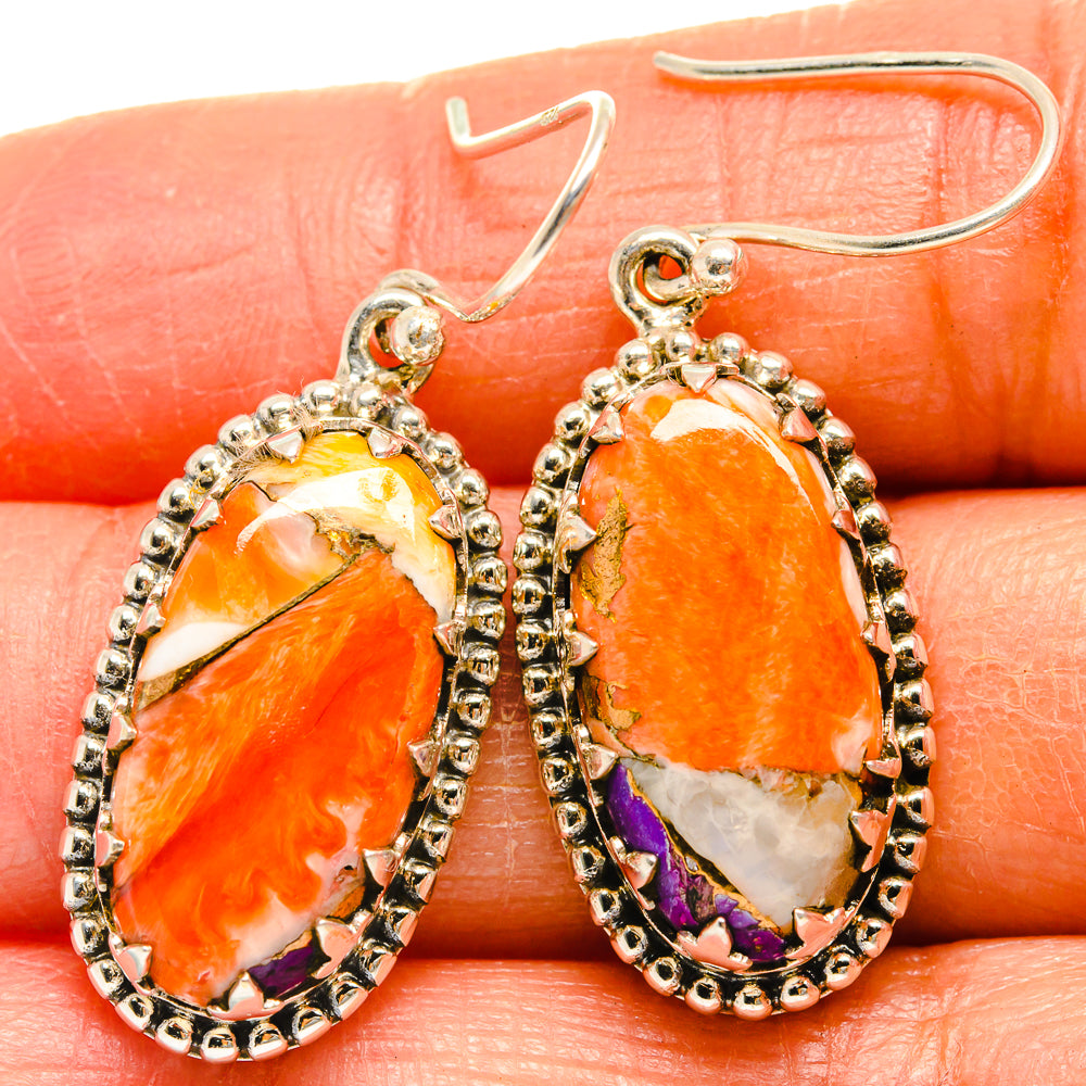 Spiny Oyster Turquoise Earrings handcrafted by Anasilvercos - EARR424915