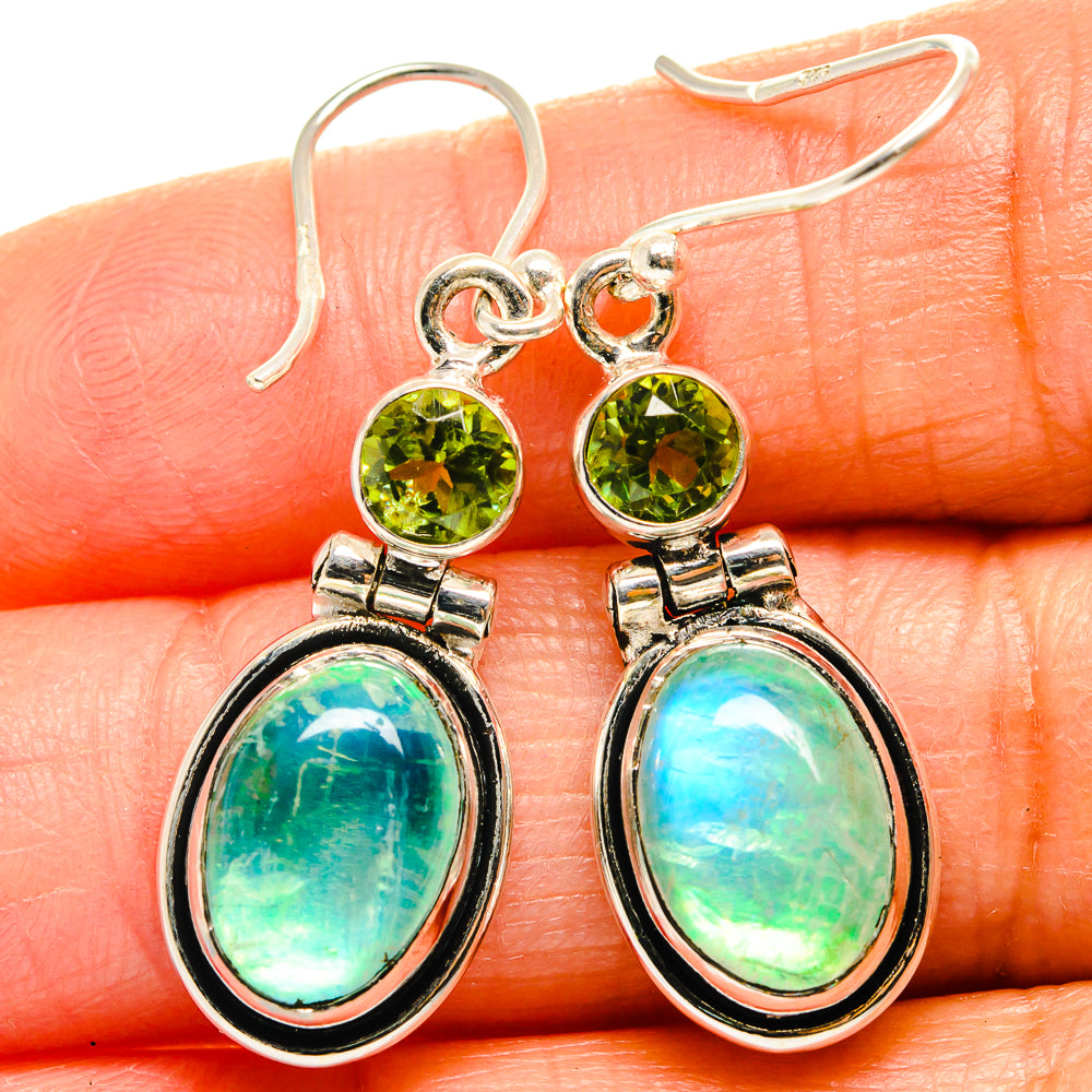 Green Moonstone Earrings handcrafted by Anasilvercos - EARR424929