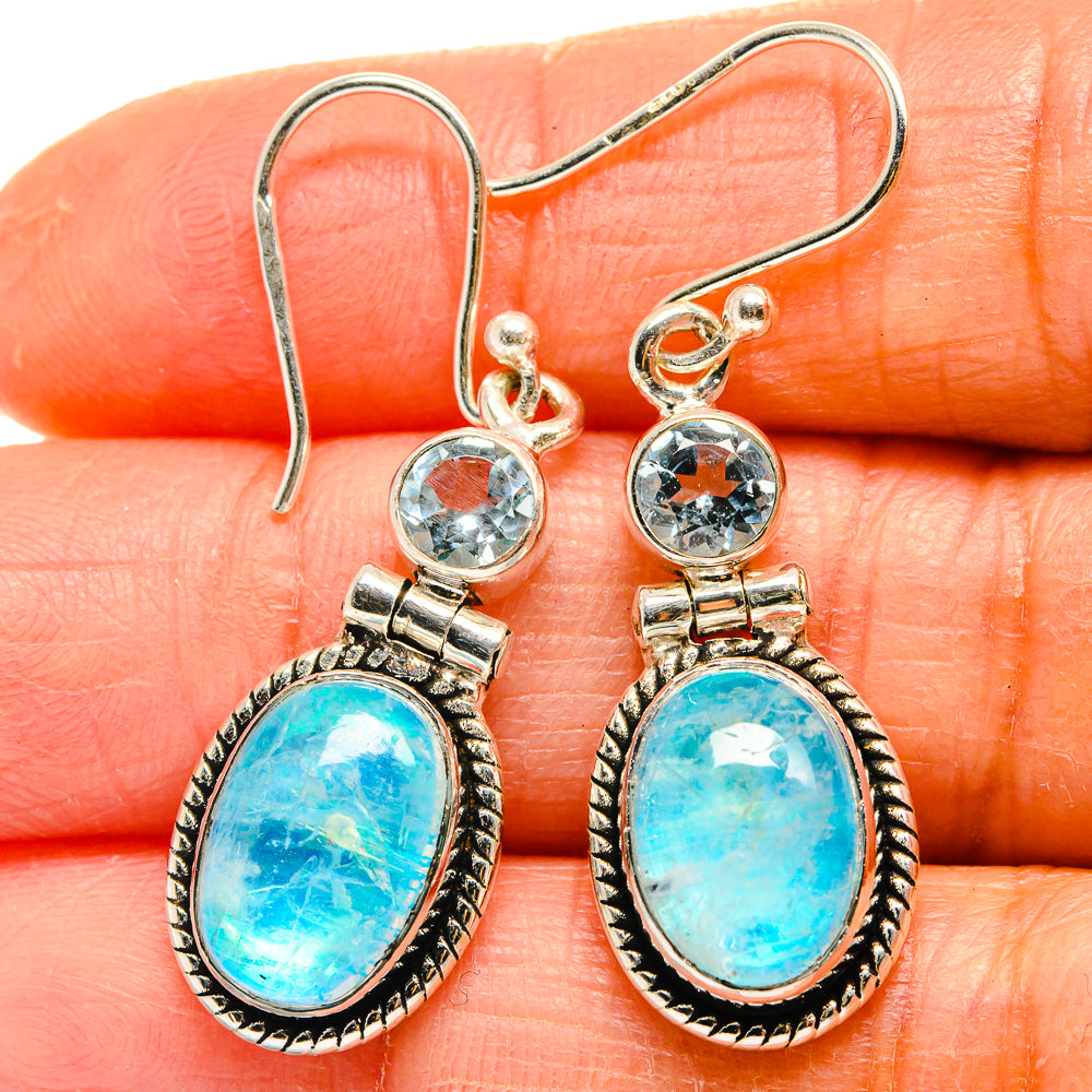 Rainbow Moonstone Earrings handcrafted by Anasilvercos - EARR424934