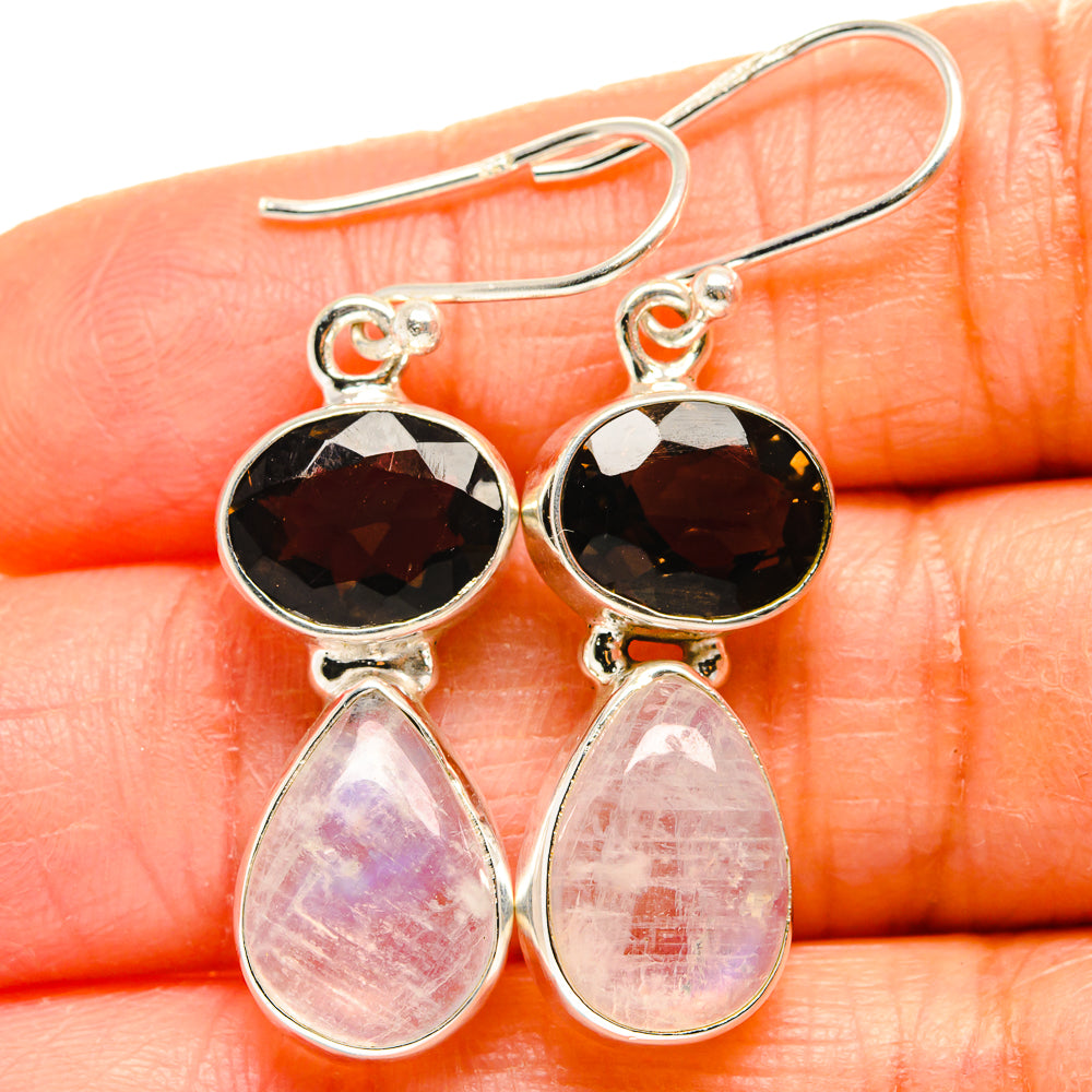 Rainbow Moonstone Earrings handcrafted by Anasilvercos - EARR424939