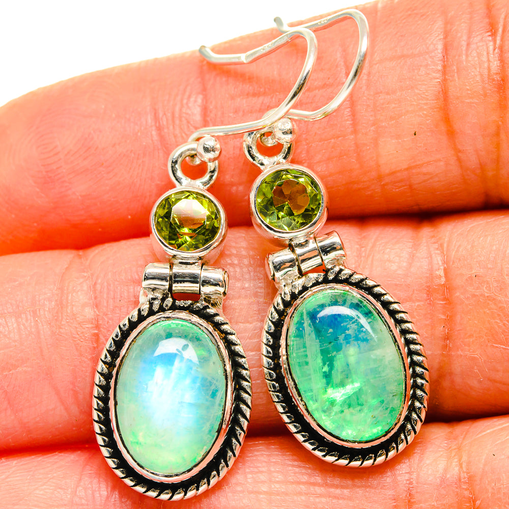 Green Moonstone Earrings handcrafted by Anasilvercos - EARR424946
