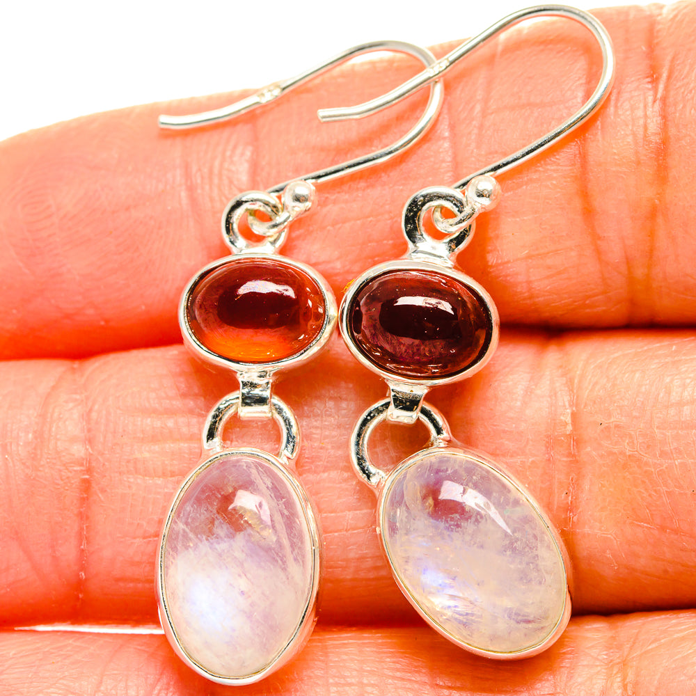 Rainbow Moonstone Earrings handcrafted by Anasilvercos - EARR424947