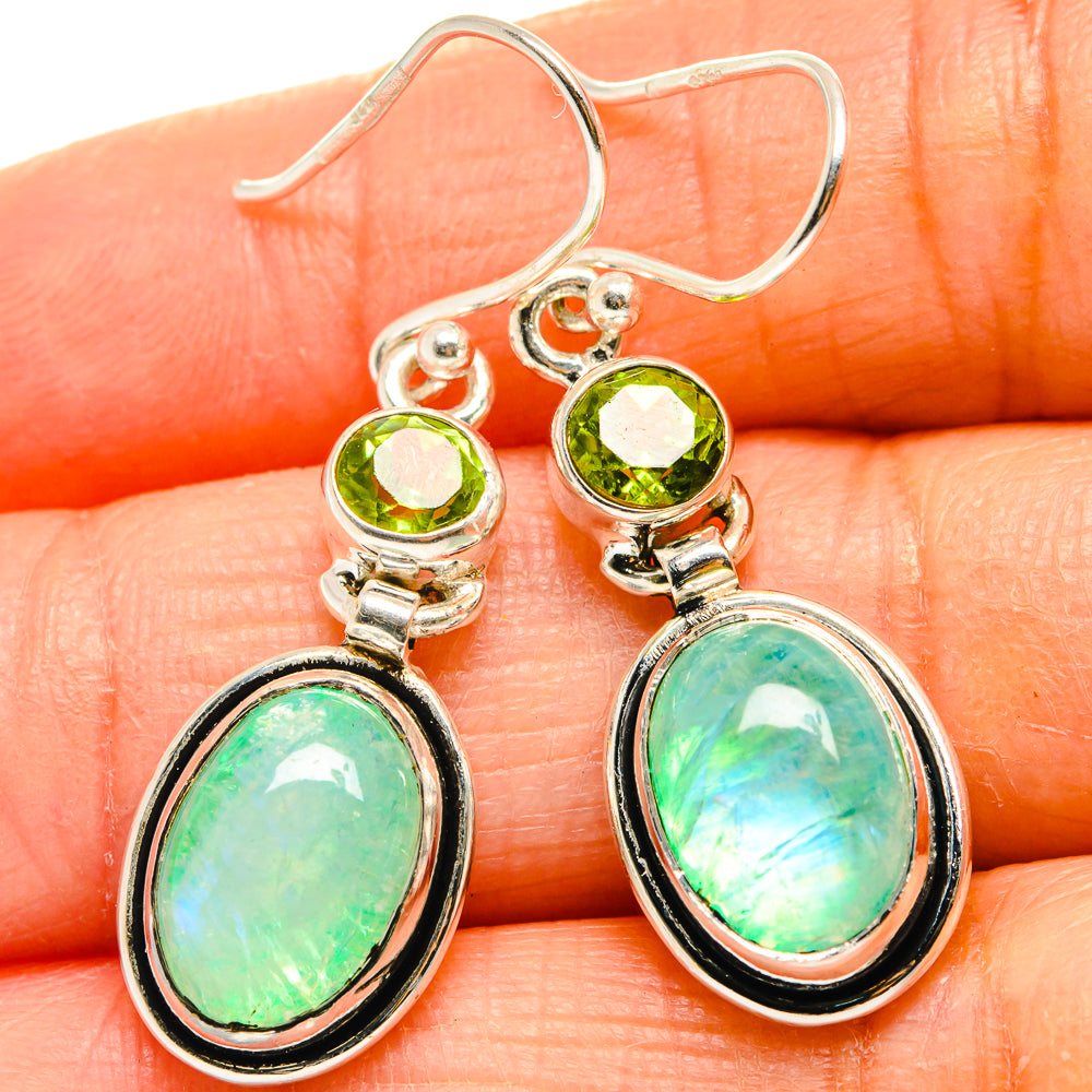 Green Moonstone Earrings handcrafted by Anasilvercos - EARR424951