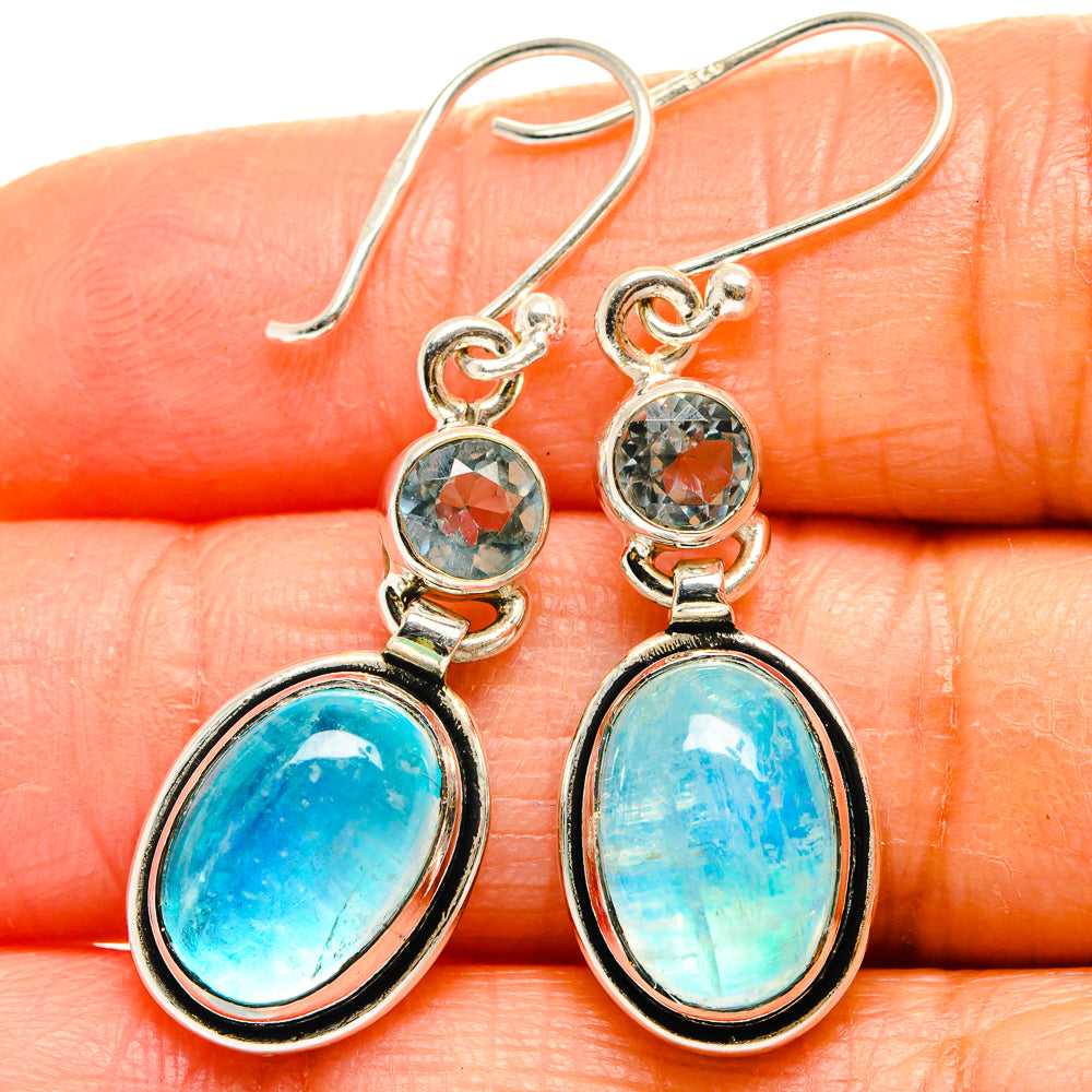 Rainbow Moonstone Earrings handcrafted by Anasilvercos - EARR424952