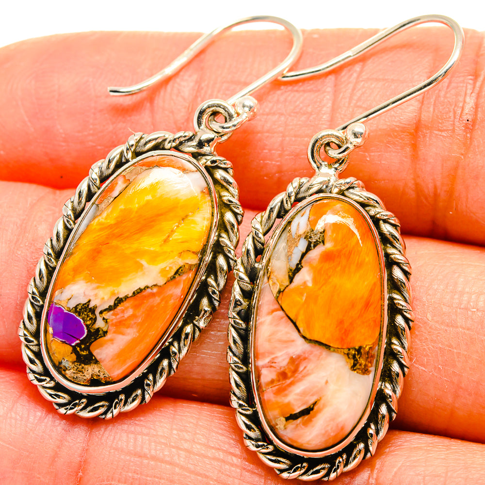 Spiny Oyster Turquoise Earrings handcrafted by Anasilvercos - EARR424977