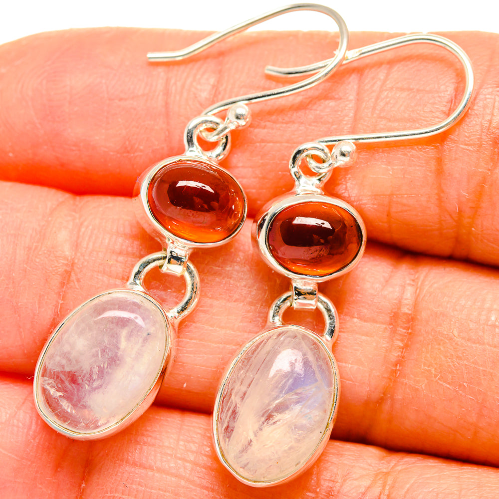Rainbow Moonstone Earrings handcrafted by Anasilvercos - EARR424979