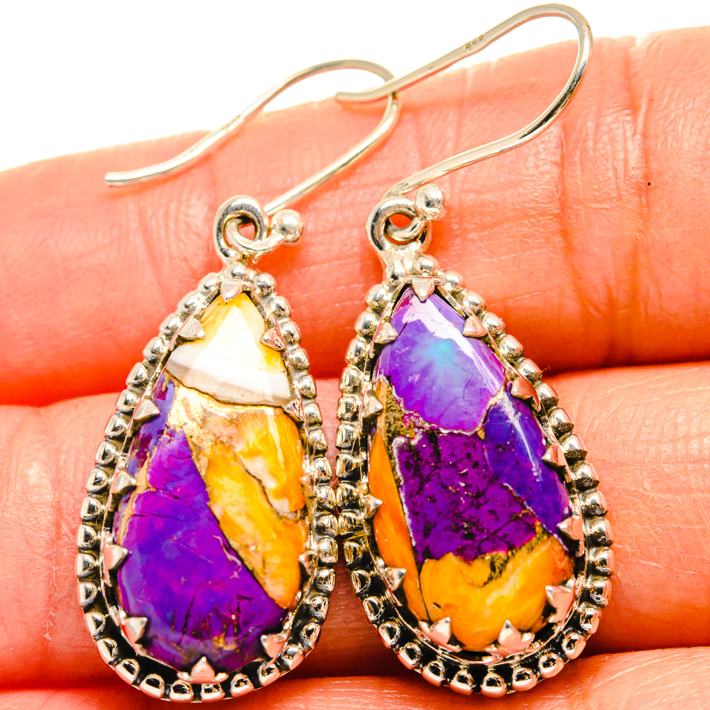 Spiny Oyster Turquoise Earrings handcrafted by Anasilvercos - EARR424987
