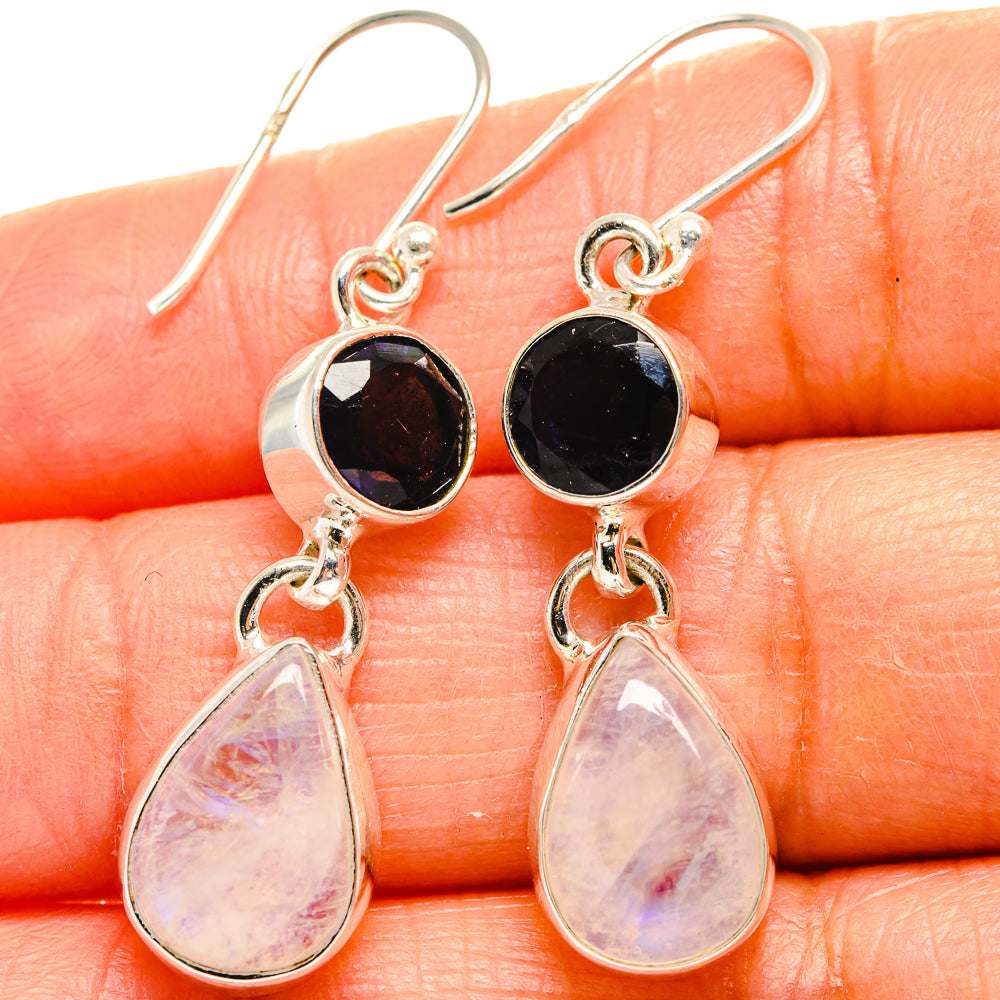 Rainbow Moonstone Earrings handcrafted by Anasilvercos - EARR424989