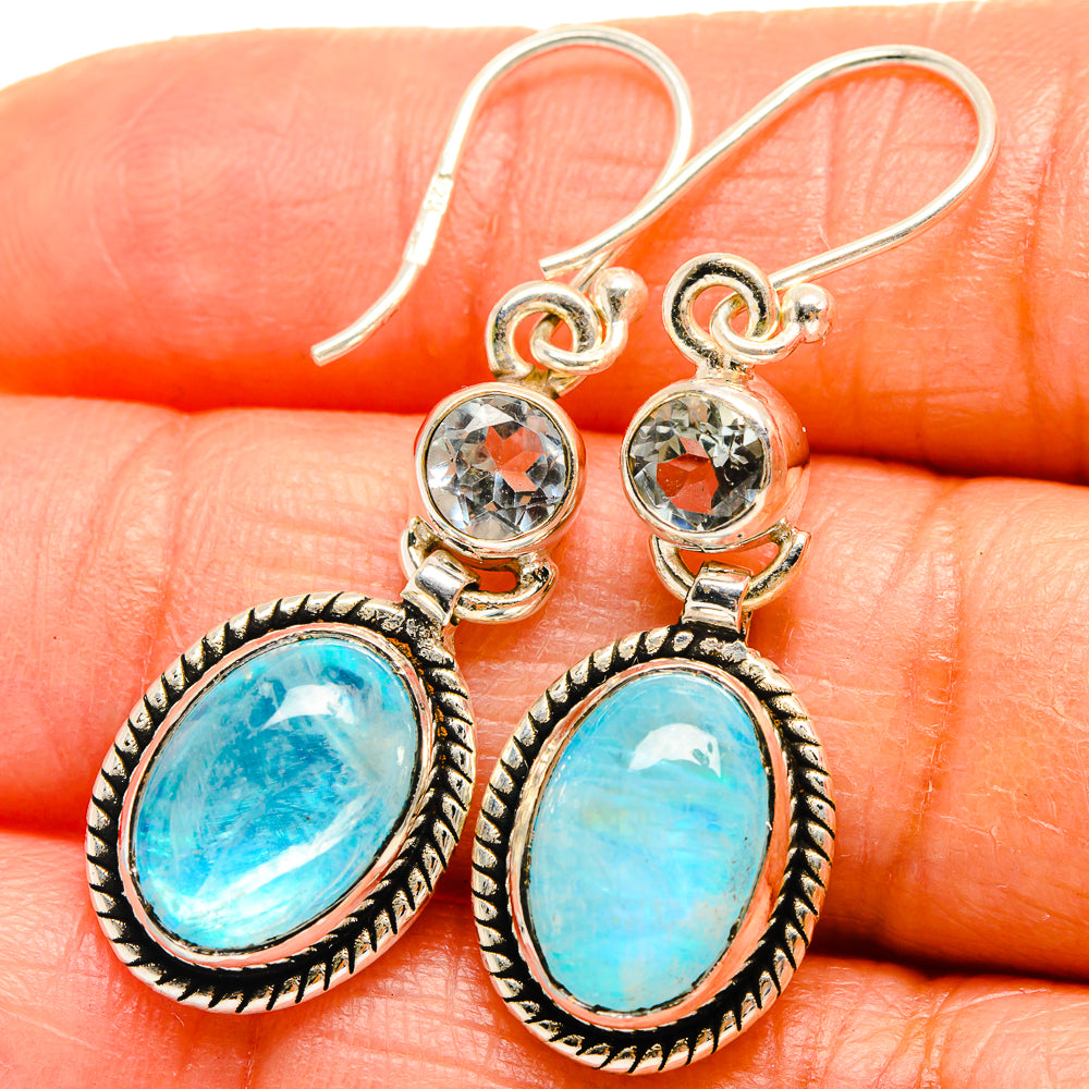 Rainbow Moonstone Earrings handcrafted by Anasilvercos - EARR424996