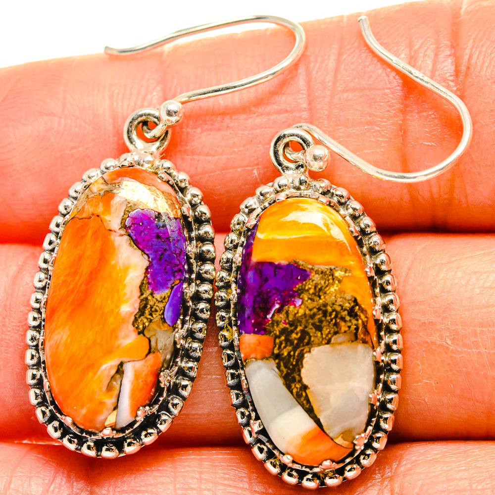 Spiny Oyster Turquoise Earrings handcrafted by Anasilvercos - EARR424999