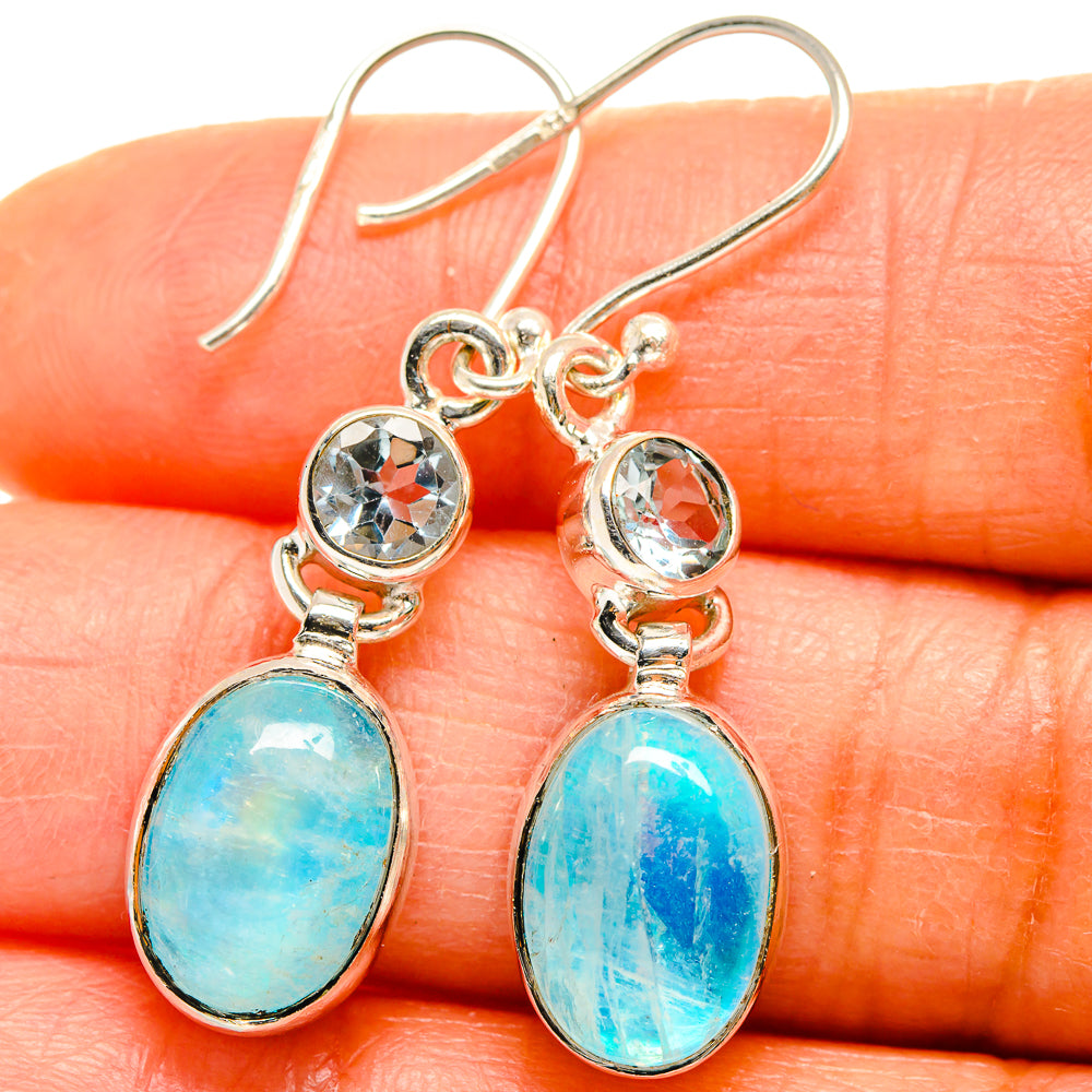 Rainbow Moonstone Earrings handcrafted by Anasilvercos - EARR425000