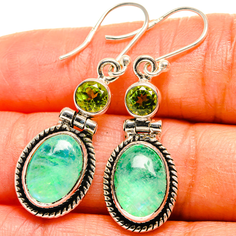 Green Moonstone Earrings handcrafted by Anasilvercos - EARR425004