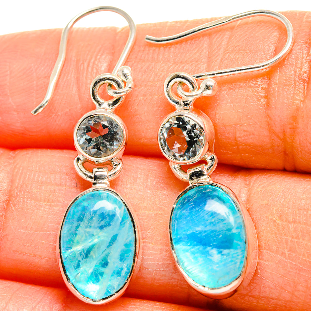 Rainbow Moonstone Earrings handcrafted by Anasilvercos - EARR425022