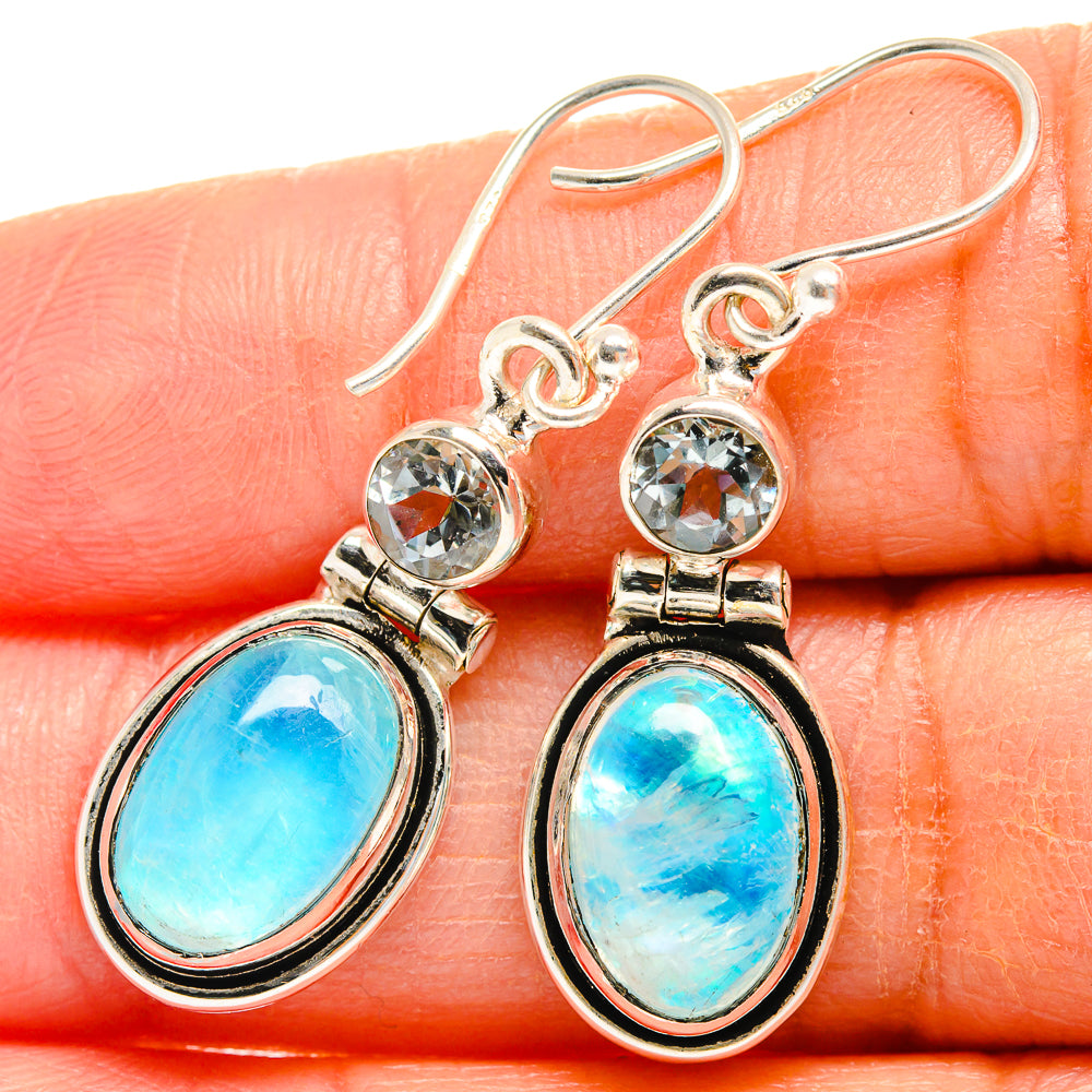 Rainbow Moonstone Earrings handcrafted by Anasilvercos - EARR425024