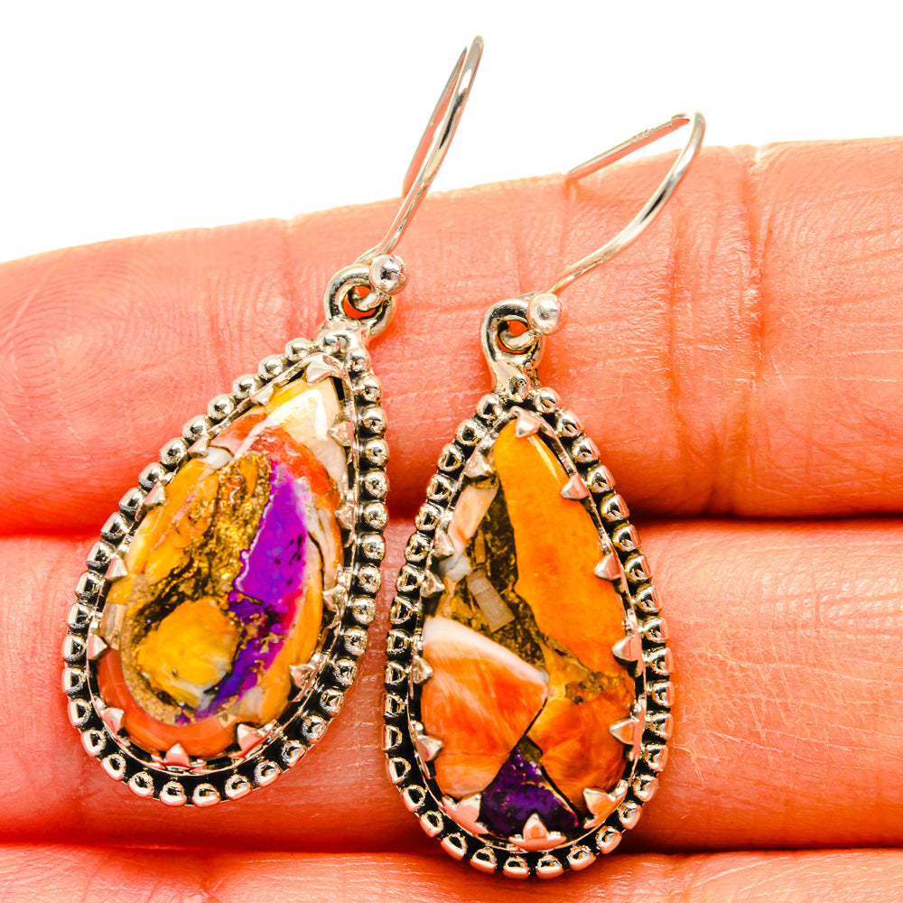 Spiny Oyster Turquoise Earrings handcrafted by Anasilvercos - EARR425025