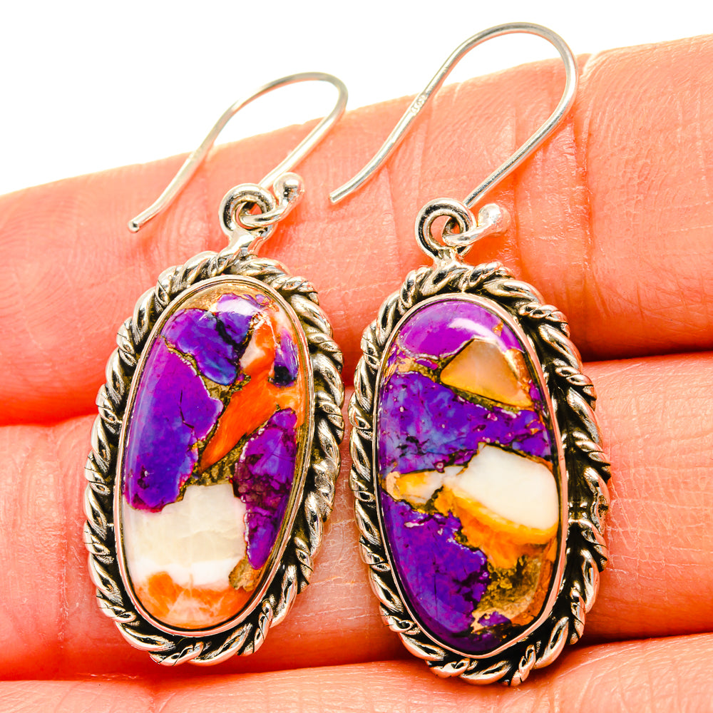 Spiny Oyster Turquoise Earrings handcrafted by Anasilvercos - EARR425032