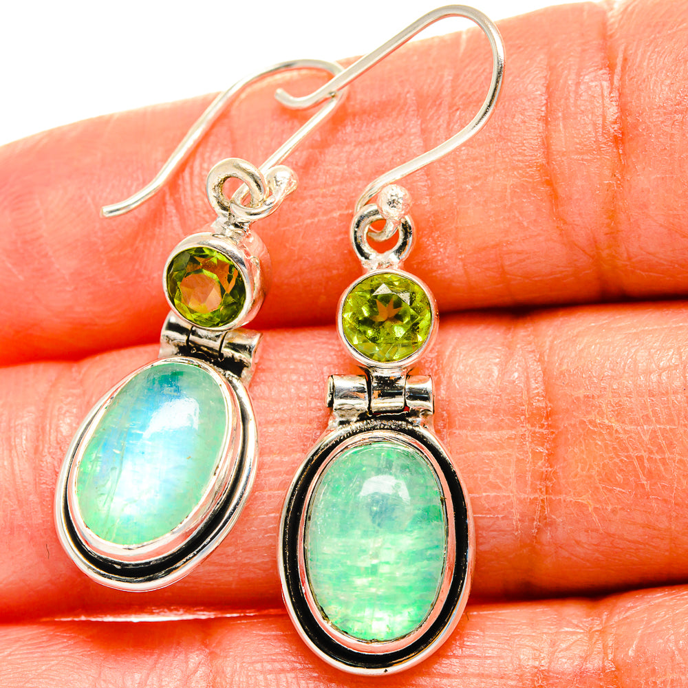 Green Moonstone Earrings handcrafted by Anasilvercos - EARR425042
