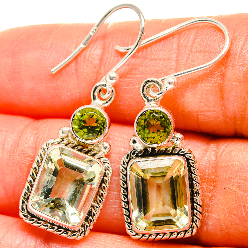 Green Amethyst Earrings handcrafted by Anasilvercos - EARR425044