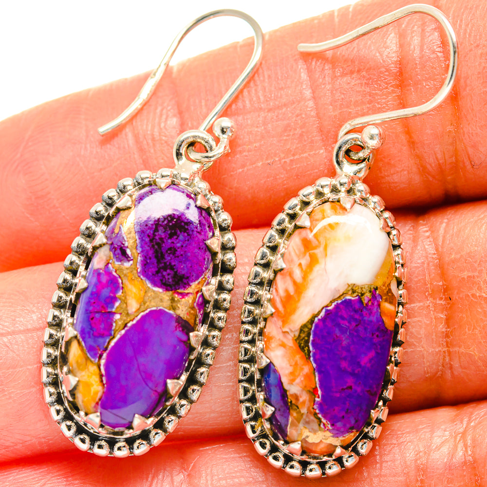 Spiny Oyster Turquoise Earrings handcrafted by Anasilvercos - EARR425046