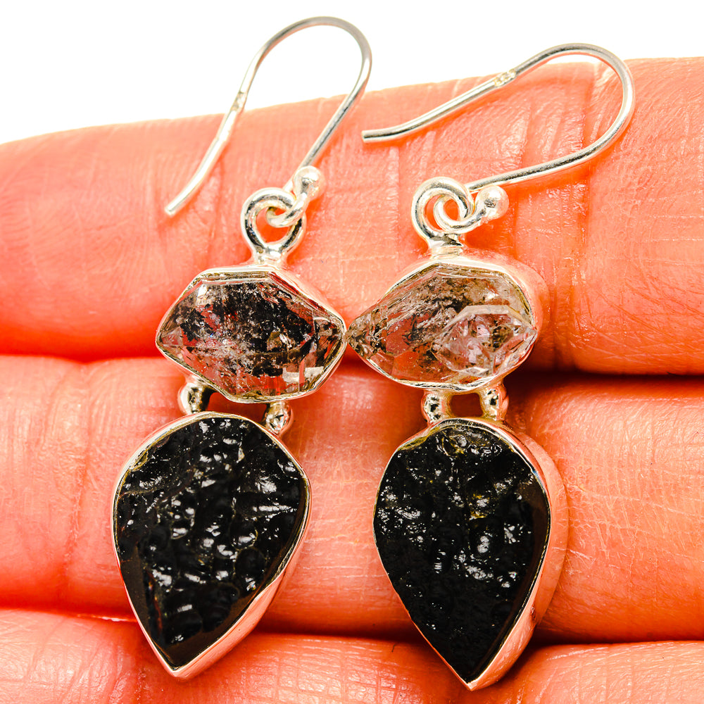 Tektite Earrings handcrafted by Anasilvercos - EARR425047