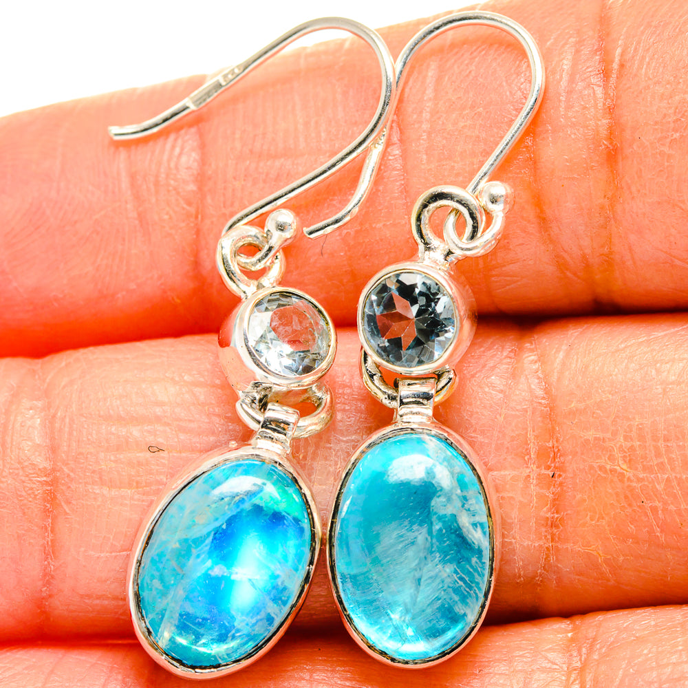 Rainbow Moonstone Earrings handcrafted by Anasilvercos - EARR425051
