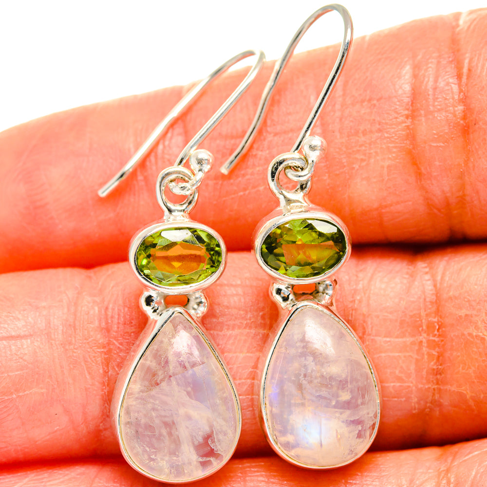 Rainbow Moonstone Earrings handcrafted by Anasilvercos - EARR425058
