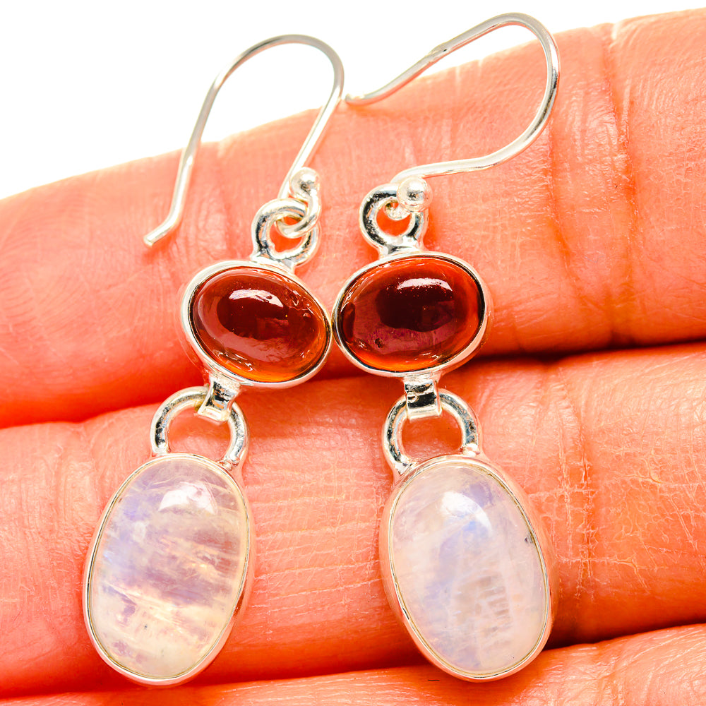 Rainbow Moonstone Earrings handcrafted by Anasilvercos - EARR425062