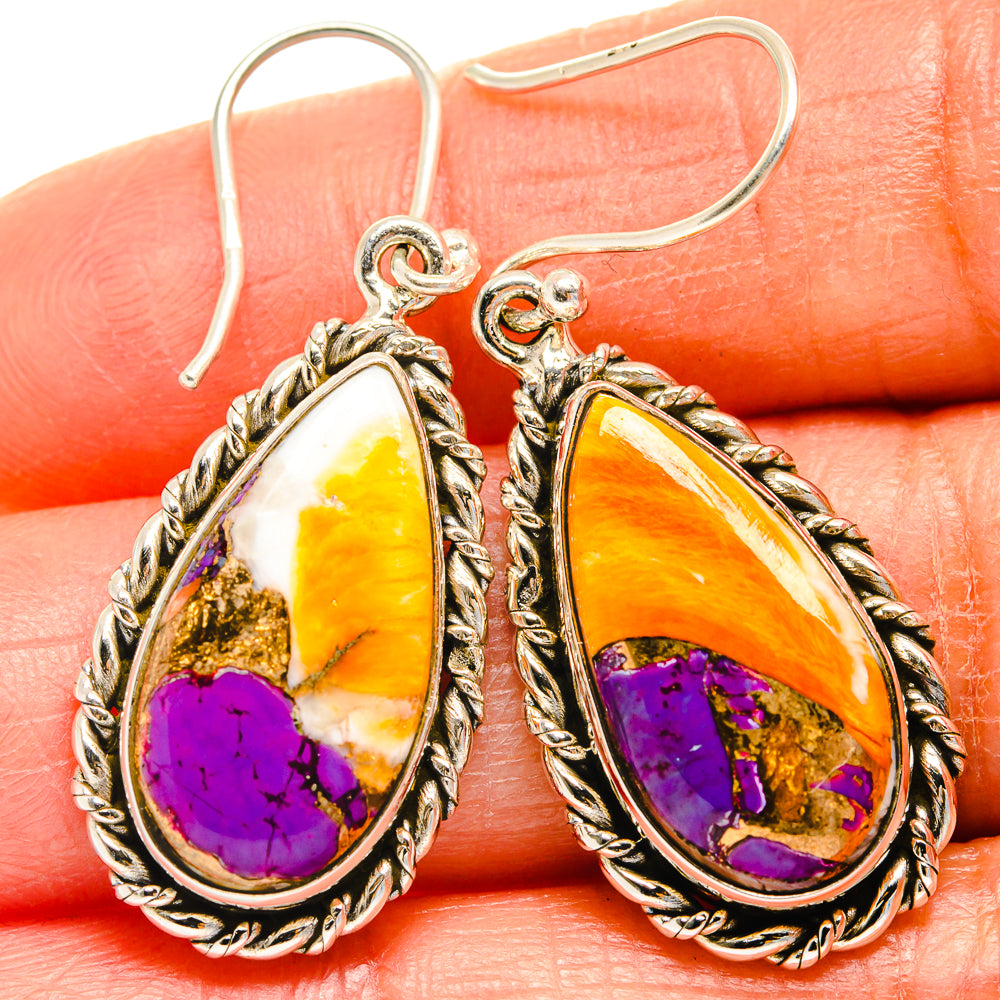 Spiny Oyster Turquoise Earrings handcrafted by Anasilvercos - EARR425065