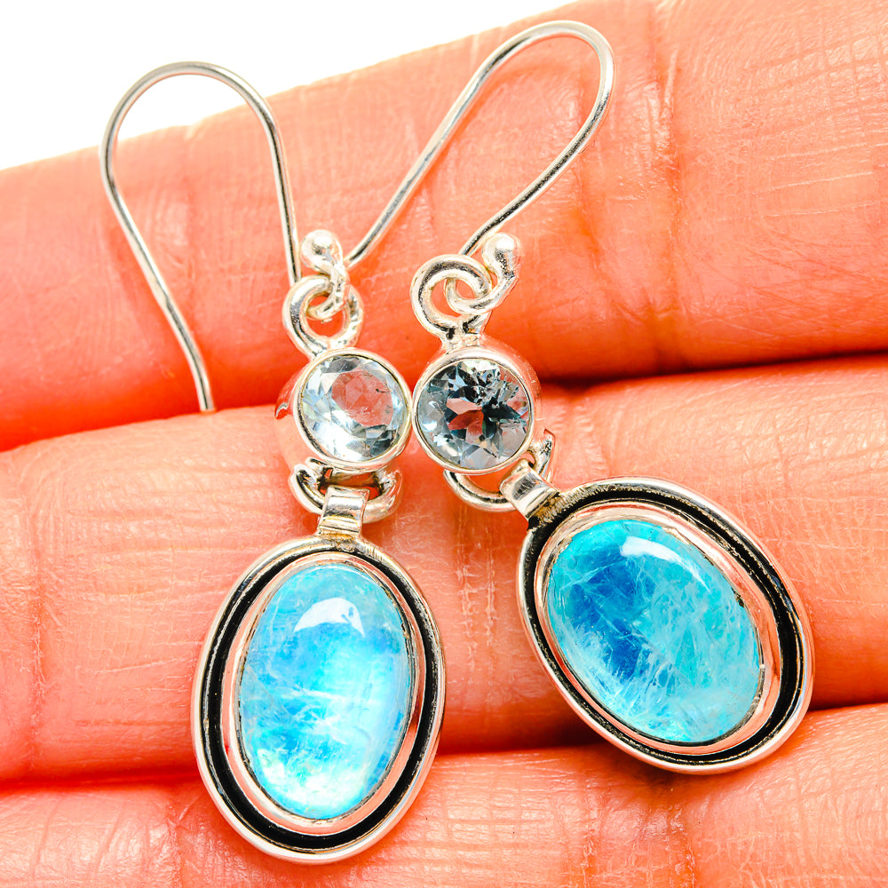 Rainbow Moonstone Earrings handcrafted by Anasilvercos - EARR425068