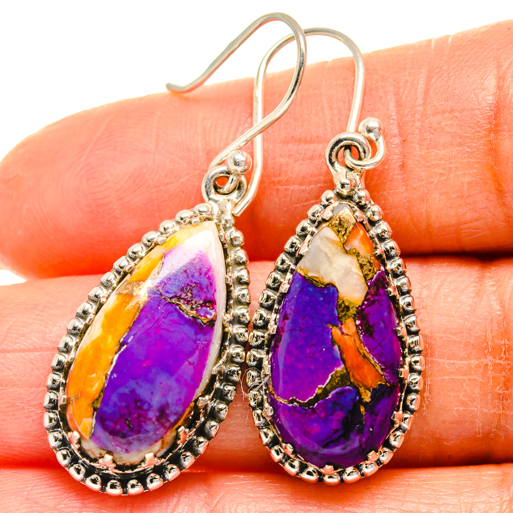 Spiny Oyster Turquoise Earrings handcrafted by Anasilvercos - EARR425071