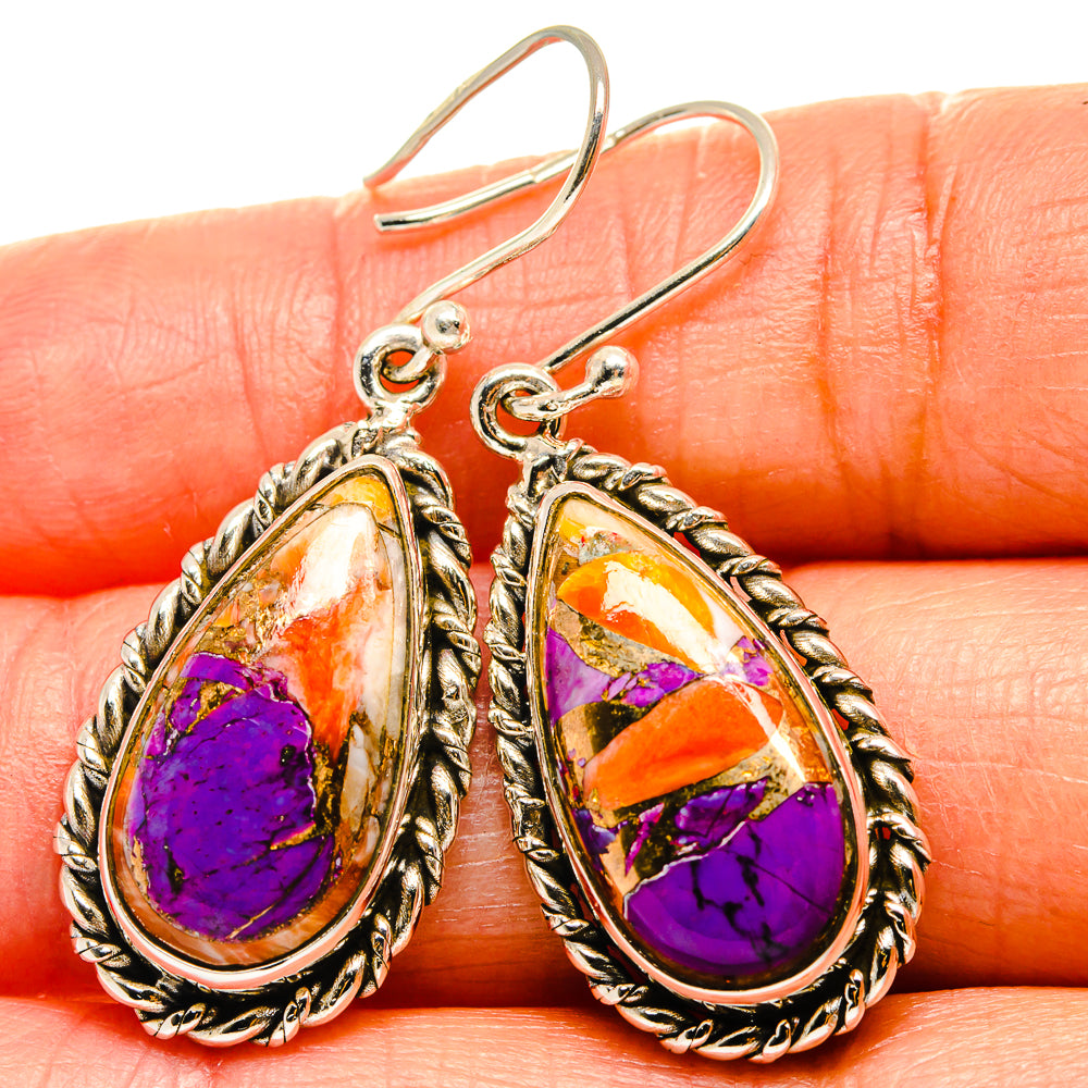 Spiny Oyster Turquoise Earrings handcrafted by Anasilvercos - EARR425076