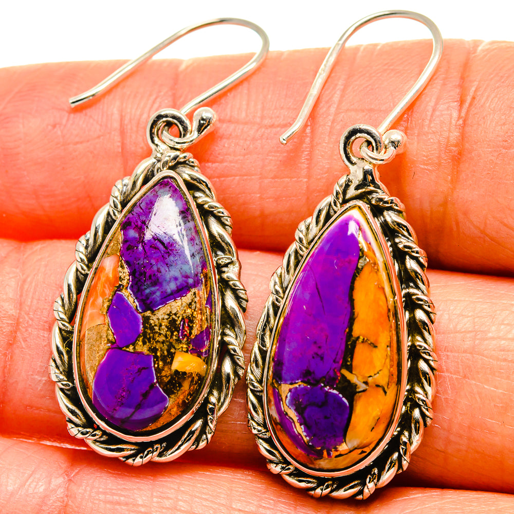 Spiny Oyster Turquoise Earrings handcrafted by Anasilvercos - EARR425084